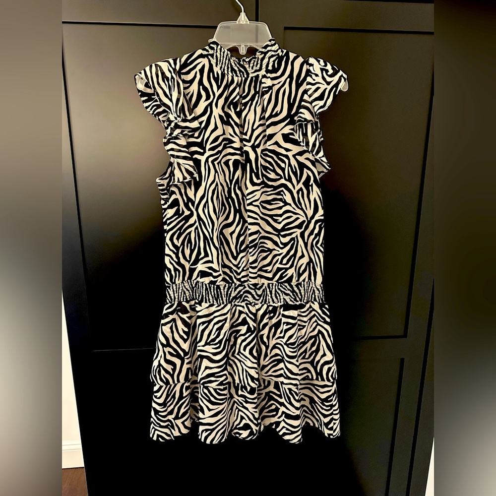 1 State nearly new Zebra Print Ruffle Dress